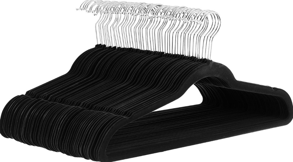 20 Count Black Standard Hangers for Closet Organization