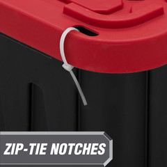 Hyper Tough 17 Gallon Medium Storage Bin with Snap Lid Black and Red Heavy Duty