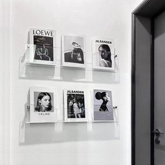 2 PCS 24 Inch Acrylic Magazine Holder Wall Mount Hanging Rack Brochure Clear