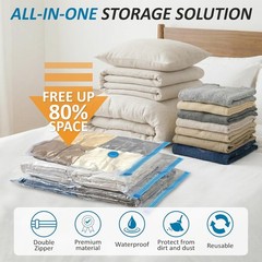 10 x Jumbo Vacuum Storage Bags Travel Space Saver Garment Seal Clothes Organizer