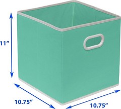 Versatile 11-Inch Foldable Fabric Storage Bins, 6-Pack in Turquoise for Home Use