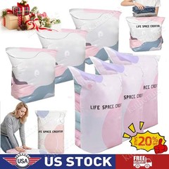 No-Pump Vacuum Storage Bags Large Cube Space Saver Compression Bags1/2/3Pcs