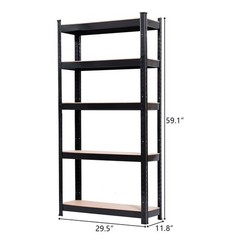30″ x 59″ x 12″ 5-Tier Metal MDF Garage Storage Shelf Garage Shelving Units