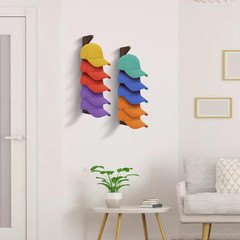 2PCS Wall Mounted Hat Rack for Baseball Caps – Vertical Organizer Brown-4pack