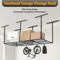 Overhead Garage Ceiling Storage Rack 96×36 inch Heavy-duty Height Adjustable