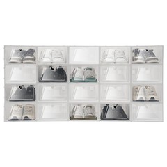 20pcs Stackable Shoe Storage Box Durable Plastic Sneaker Display Case Organizer