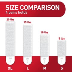 Command 20 lb X-Large Picture Hanging Strips, 16 Pairs White Command S