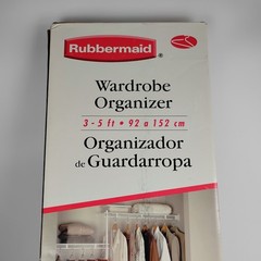 Rubbermaid Wardrobe Organizer 3-5 ft White Wire Closet System Epoxy Coated 5143