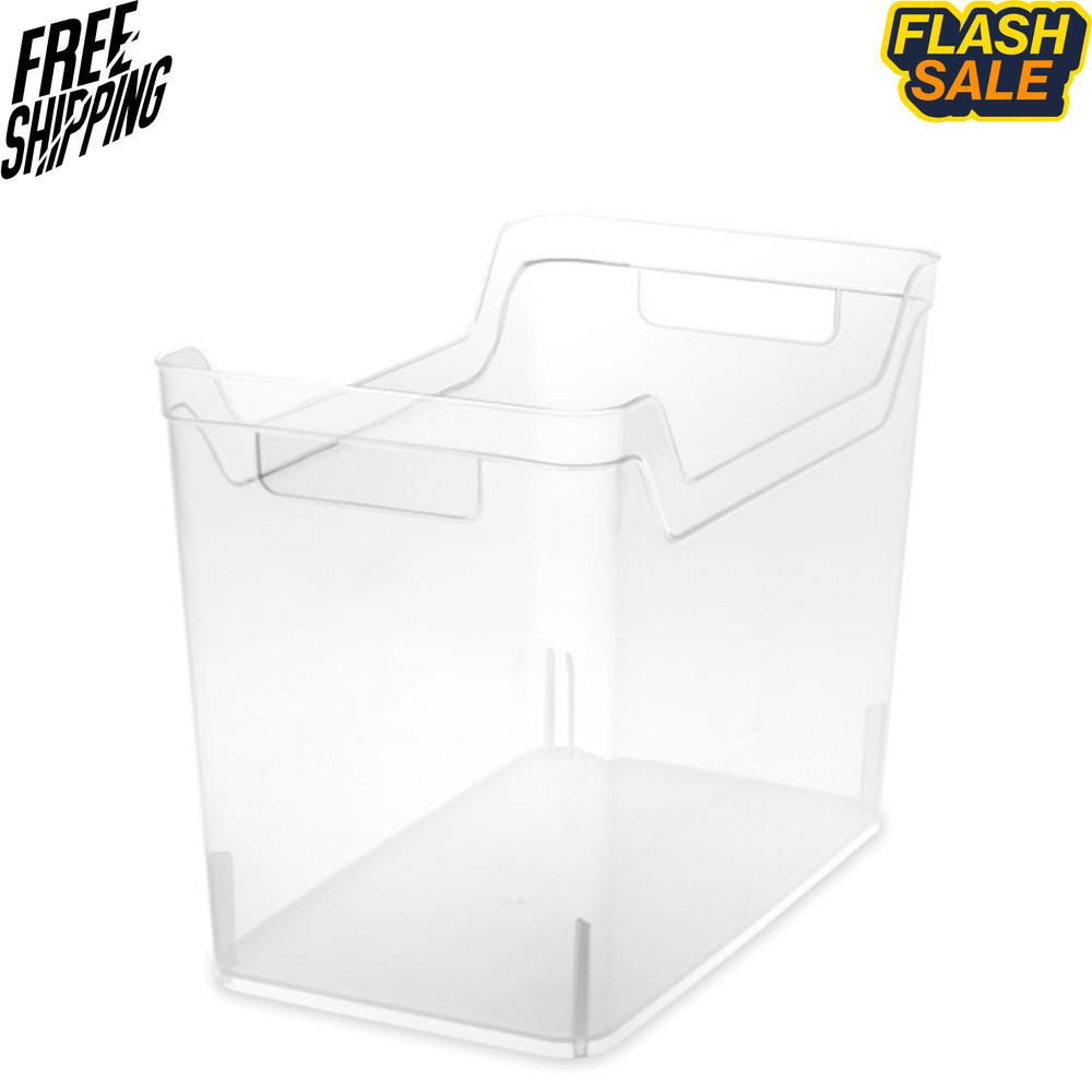 Sterilite Medium Shelf Bin Clear Plastic Organizer 6 Count