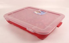 Sterilite Ornament Red Storage Case Holds 20 3.5″ Christmas Holiday Ornaments