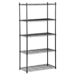 5-Tier Wire Shelving Unit Rack Large Space Adjustable Storage Shelves Black
