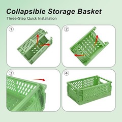 6 Pack Mini Foldable Small Plastic Baskets for Organizing and