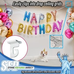 Extra Heavy Duty White Aluminum Drop Ceiling Hooks, One Piece Ceiling Grid Cl…
