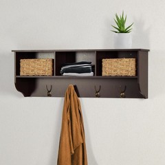 38.6″ Contemporary Wall Mounted Coat Rack W/ Shelf Entryway Hanging Coat Rack W/
