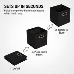 Compact 11×11 Stackable Fabric Storage Bins Set – Stylish Home Organization