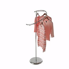 Spiral Garment Display Rack Chrome Finish 67″ High Retail Clothing Costumer