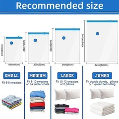 Vacuum Storage Bags Clothes Bedding Space Saver Compression Seal Organizer
