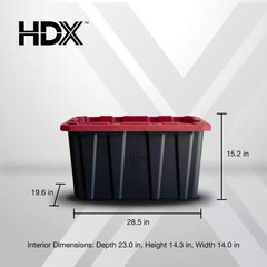 27 Gal. Tough Storage Tote in Black and Red