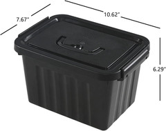 6-Pack Black 6 Quart Plastic Storage Bins with Latching Handles