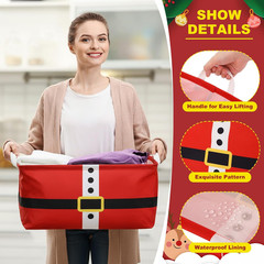 6 Pack Santa Claus Belt Storage Baskets – Collapsible Holiday Organizers