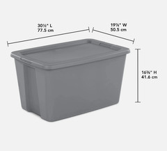 Extra Large Storage Bin, 30 Gallon Plastic Storage Container with Snap-On Lid,