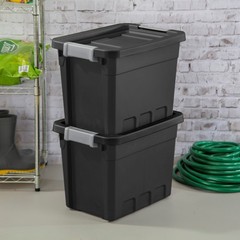 Sterilite Small Stackable Storage Bin, 7.5 Gallon Durable Plastic Storage Tote w