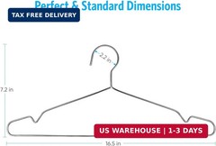 Fayleeko Stainless Steel Wire Hangers – 50 Pack Heavy Duty, Space Saving 16.5 in