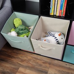 7Penn 6pk Pastel 10in Square Collapsible Fabric Storage Cubes Organizer Bins