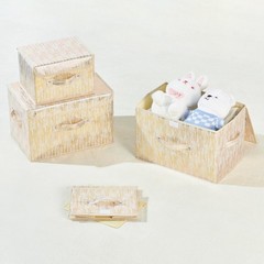 Small Decorative Storage Boxes Lid Luxury Metallic Fabric Bins Foldable Gold