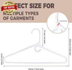 Quality White Plastic Hangers 10 Pack – Super Heavy Duty Multipack for Clothes –