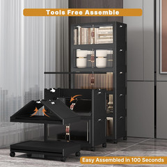Stackable Storage Bins with Lids, 260QT Closet Organizers and Storage Cabinet wi