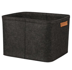 Large Gray Felt Decorative Storage Basket, 16.5 in x 14 in x 11 in