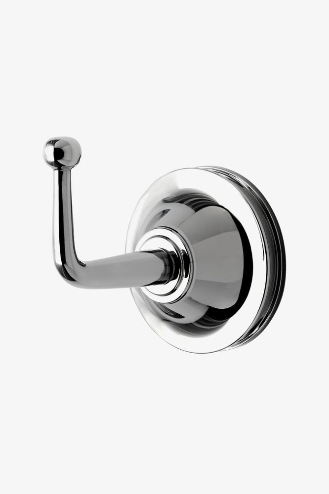 Water Works Transit Single Hook polished chrome wall mounted robe hook