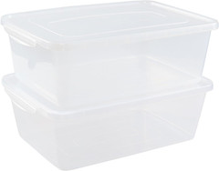 16 Quart Clear Storage Bins with Lids & Latches – 2 Pack, Stackable Containers