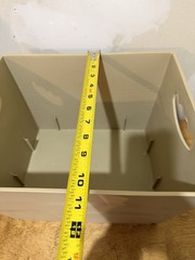 Vintage 2007 Home Solutions Small Stacking Bin Tan Plastic 13.5”x11”x9.25” Homz