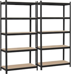 2PC Heavy Duty Shelf Garage Steel Metal Storage 5 Level Adjustable Shelves Rack