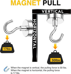 Magnetic Hooks, 50lbs Heavy Duty N52 Rare Earth Magnets with Hook 2025 Cruise Ca