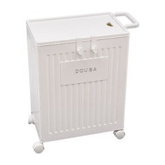 White Storage Box With Lid Universal Wheels Collapsible Storage Organizer