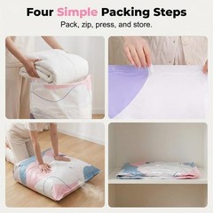 Large Capacity Vacuum Storage Bags No Pump Space Saver Compression Bags for Clot