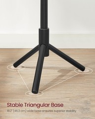 Solid Wood Coat Rack – Free Standing Tree Design with 8 Hooks, Adjustable Height
