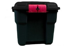 Hyper Tough Heavy Duty Storage Footlocker Lockable Plastic Black 17 Gallon