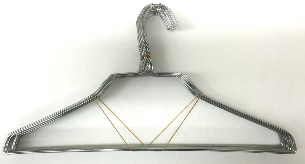100 PCS Silver Color Metal Wire Clothes Garment Shirt Hangers 16″ 13G