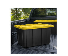 Sterilite Large Storage Bin, 27 Gallon Durable Plastic Storage Tote with Snap-On