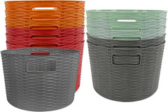 Multicolor 12-Pack Stackable Storage Baskets for Home, Toys & Clothes