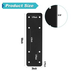 Steel Post Beam Connectors 4pcs, 10″x3″ Flat Plate, Black I Bracket for Repair