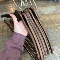 Nordstrom Wooden Hangers Lot of Six(6) Mahogany Cherry High Gloss Suits Jackets