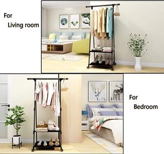 Clothes Rack Small Metal Garment Rack with Shelves for bedroom Rolling clothing