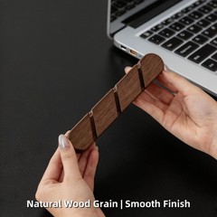 Black Walnut Wood Cable Organizer (3-Slot) Desk Cord Management Cable Holder …