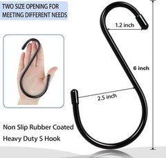 12 Pack 6 Inch S Hooks Large S Hooks Vinyl Coated Heavy Duty S Hooks…