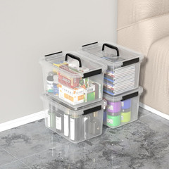 Clear Plastic Storage Bins with Lids and Handles – 6L, 4 Pack